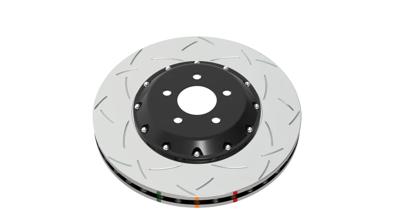 DBA 03-05 Evo 8/9 Front Slotted 5000 Series 2 Piece Rotor Assembled w/ Black Hat - Image 4
