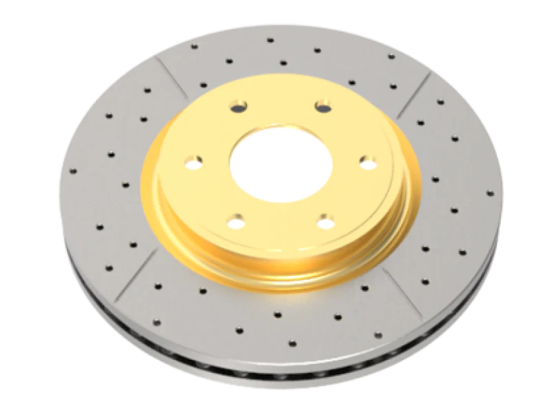 DBA 2020+ Chevrolet Silverado 1500 6.2L Front Drilled & Slotted Street Series Rotor w/Gold Hat