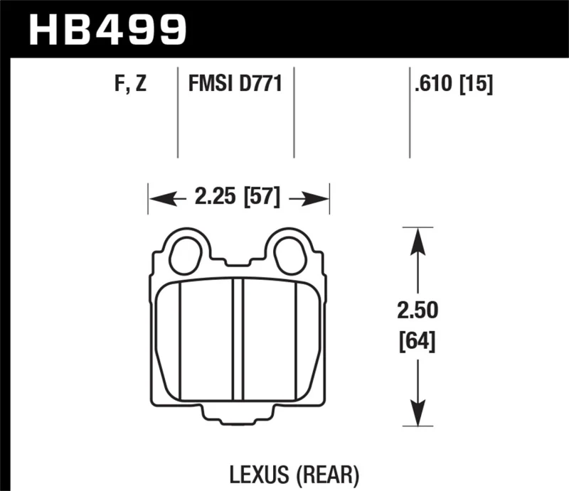 Hawk 00-05 Lexus IS300 HPS Street Rear Brake Pads - Image 2
