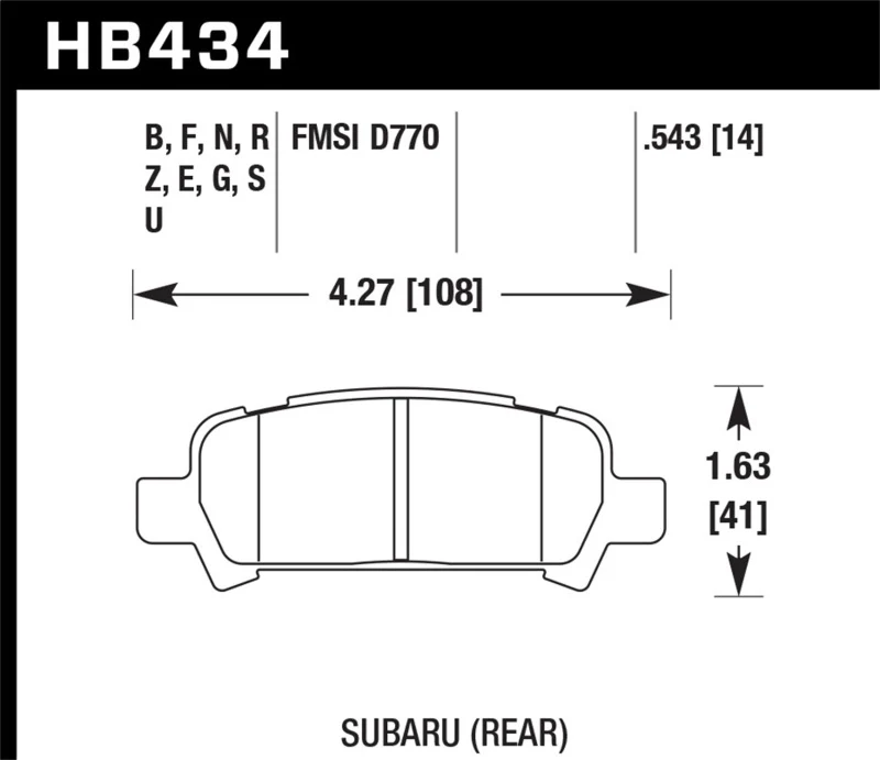 Hawk 02-03 WRX / 05-08 LGT D770 HPS Street Rear Brake Pads - Image 2