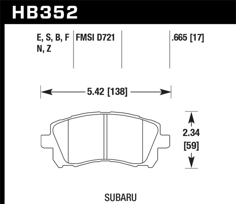 Hawk 02-03 WRX / 98-01 Impreza / 97-02 Legacy 2.5L / 98-02 Forester 2.5L D721 Performance Ceramic St - Image 2