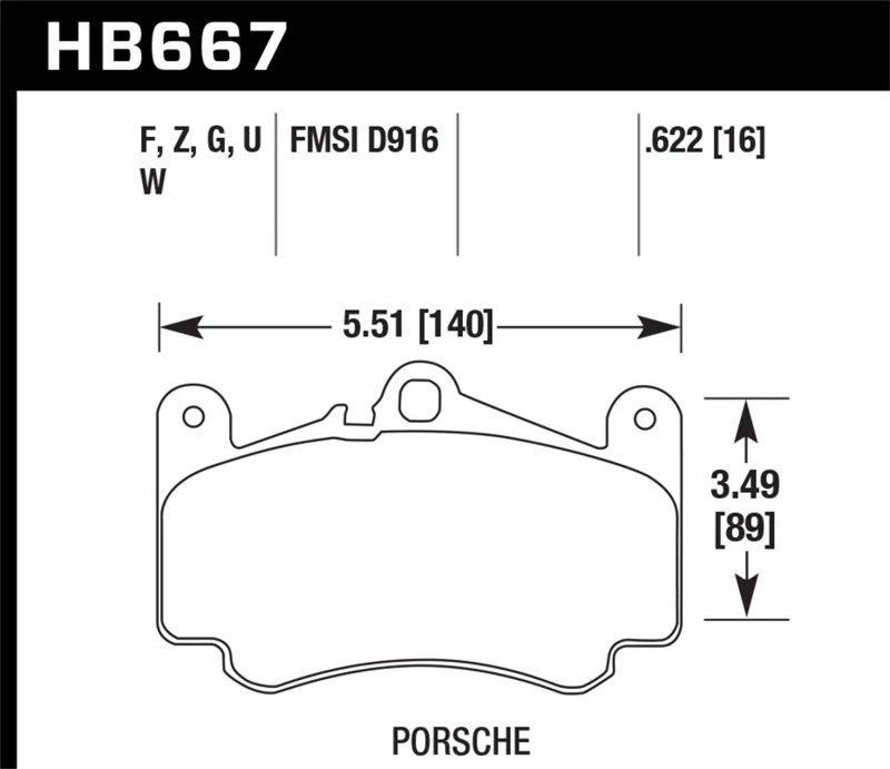 Hawk 02-05 Porsche 911 Carrera 4 Turbo Look/Carrera 4S Front Street Performance Ceramic Brake Pads - Image 2