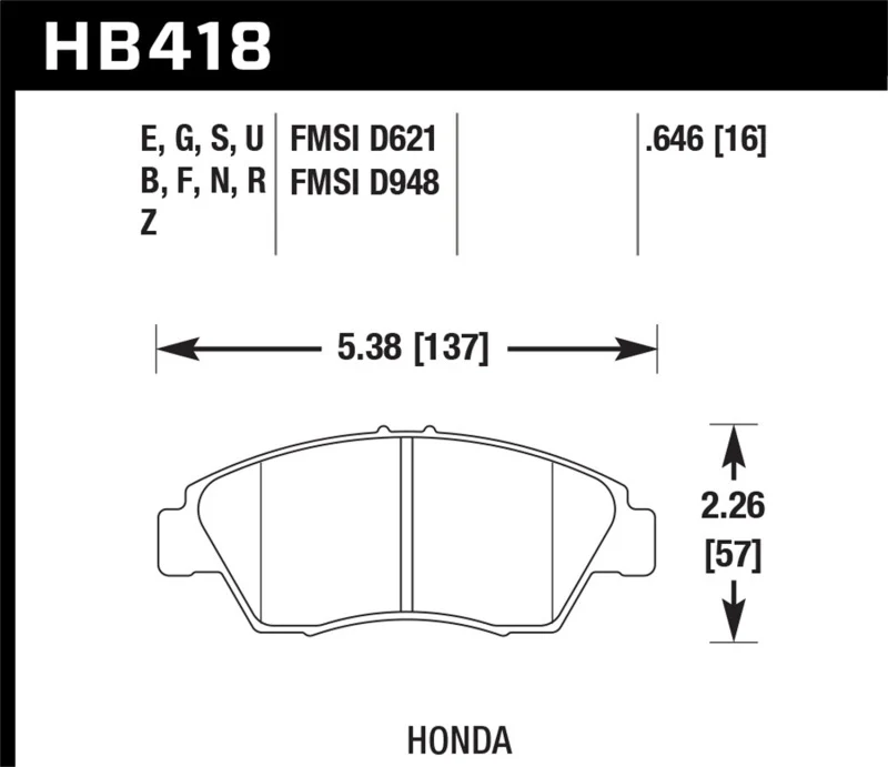 Hawk 02-06 RSX (non-S) Front / 03-09 Civic Hybrid / 04-05 Civic Si HPS Street Rear Brake Pads - Image 2