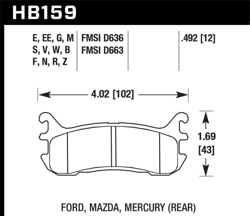 Hawk 03-05 Mazda Miata Rear ER-1 Brake Pad Set - Image 2