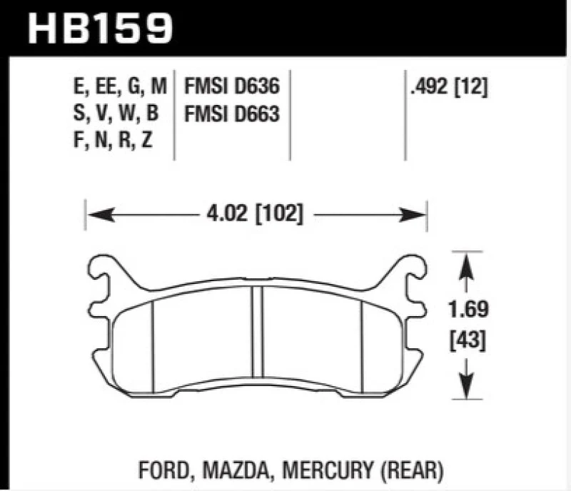 Hawk 03-05 Mazda Miata Rear ER-1 Brake Pad Set - Image 3