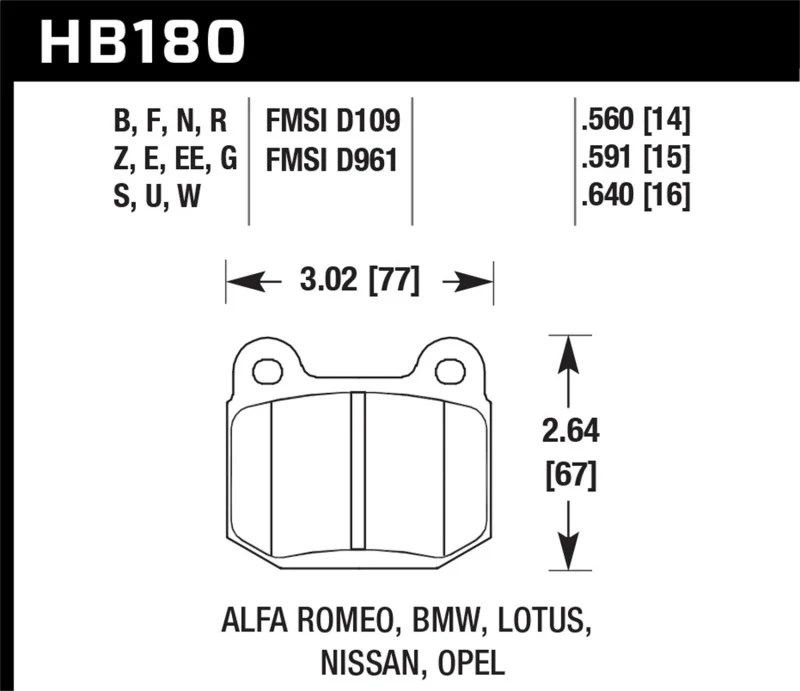 Hawk 03-06 Evo / 04-09 STi / 03-07 350z Track HT-10 Rear Pads - Image 2