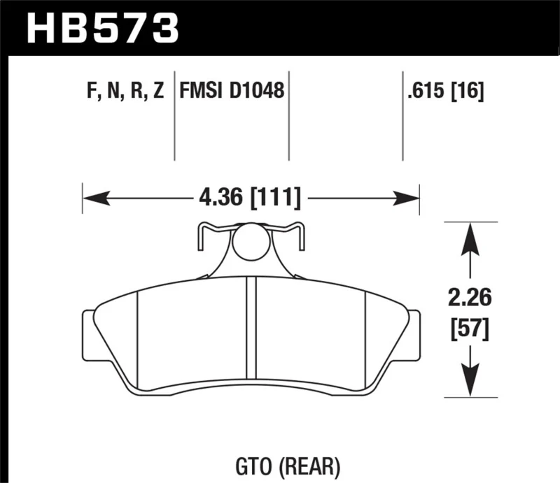 Hawk 04-06 Pontiac GTO HPS 5.0 Rear Brake Pads - Image 2