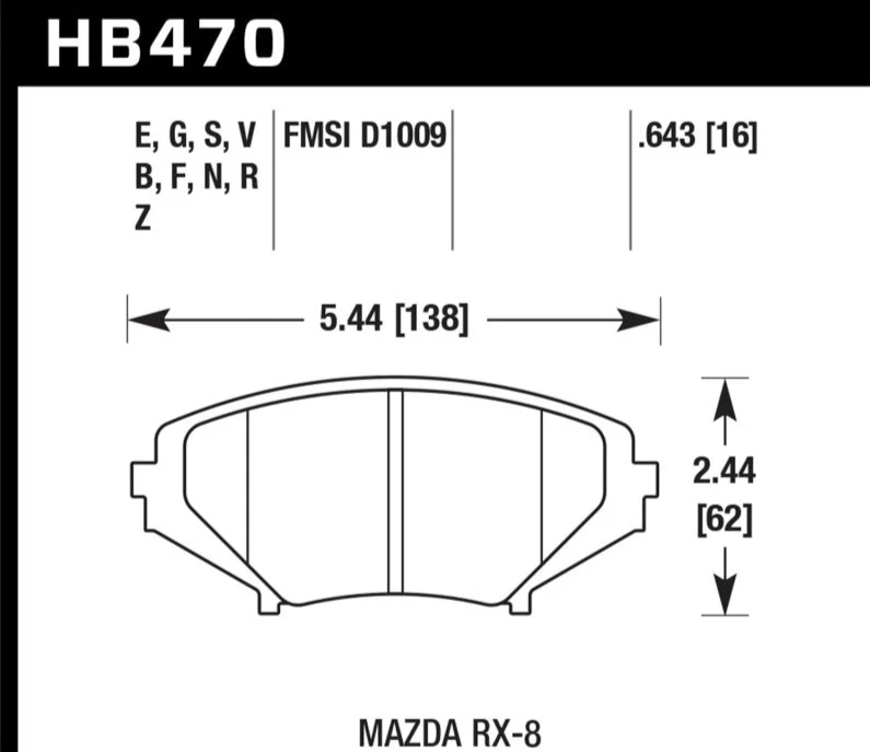 Hawk 04-09 RX8 HP+ Street Front Brake Pads (D1009) - Image 2