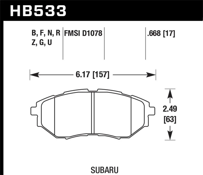 Hawk 05-08 LGT D1078 HP+ Street Front Brake Pads - Image 2