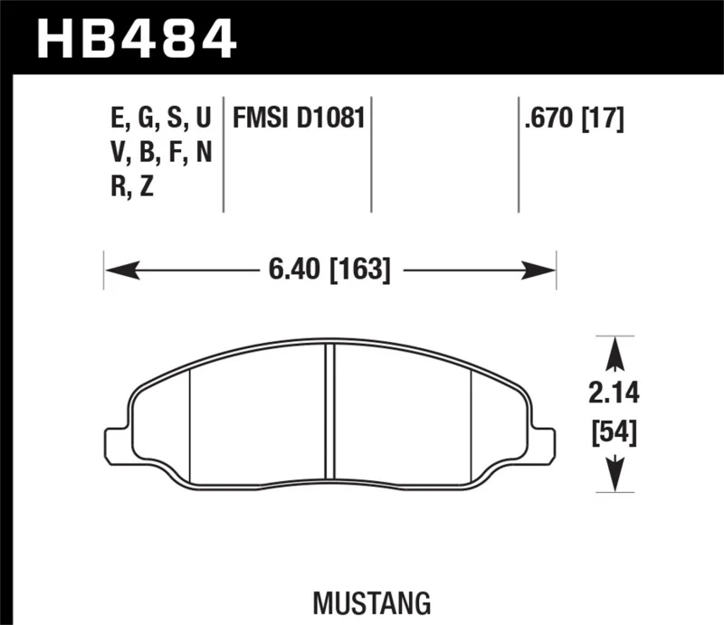 Hawk 05-10 Ford Mustang GT & V6 / 07-08 Shelby GT HPS Street Front Brake Pads - Image 2