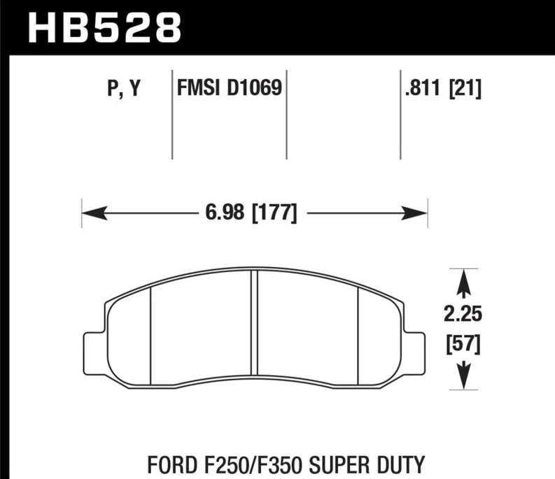 Hawk 05-11 Ford F250/F350 / 2011 Ford F550 Super Duty Street Front Brake Pads - Image 2