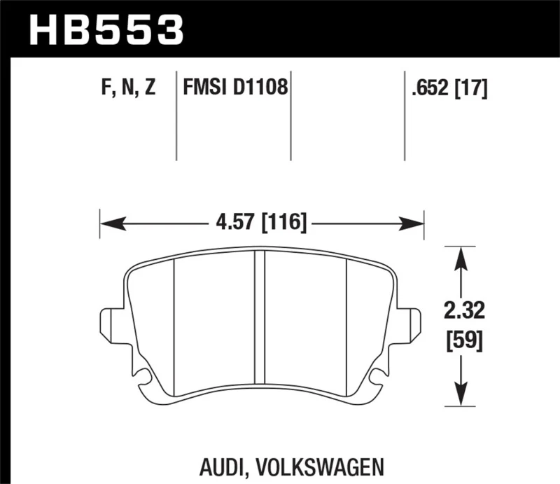 Hawk 06-07 Audi A6 Quattro / 03-04 RS6 / 04-08 S4 HPS Street Rear Brake Pads - Image 2
