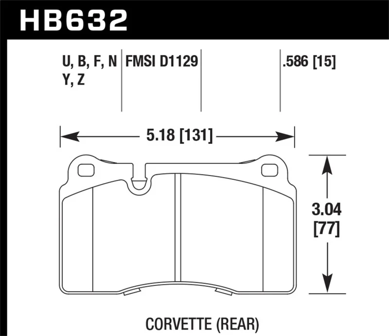 Hawk 06-10 VW Touareg Front / 09-11 Corvette Z06/ZR-1 (w/Carbon Ceramic Brake Package and Iron rotor - Image 2