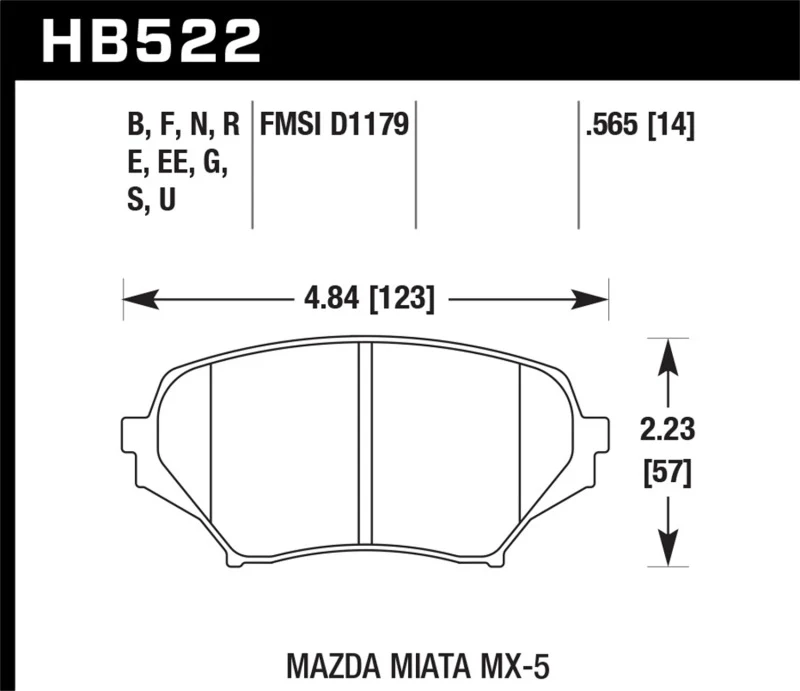 Hawk 06-14 Mazda MX-5 Miata (NC) DTC-70 Race Front Brake Pads - Image 2