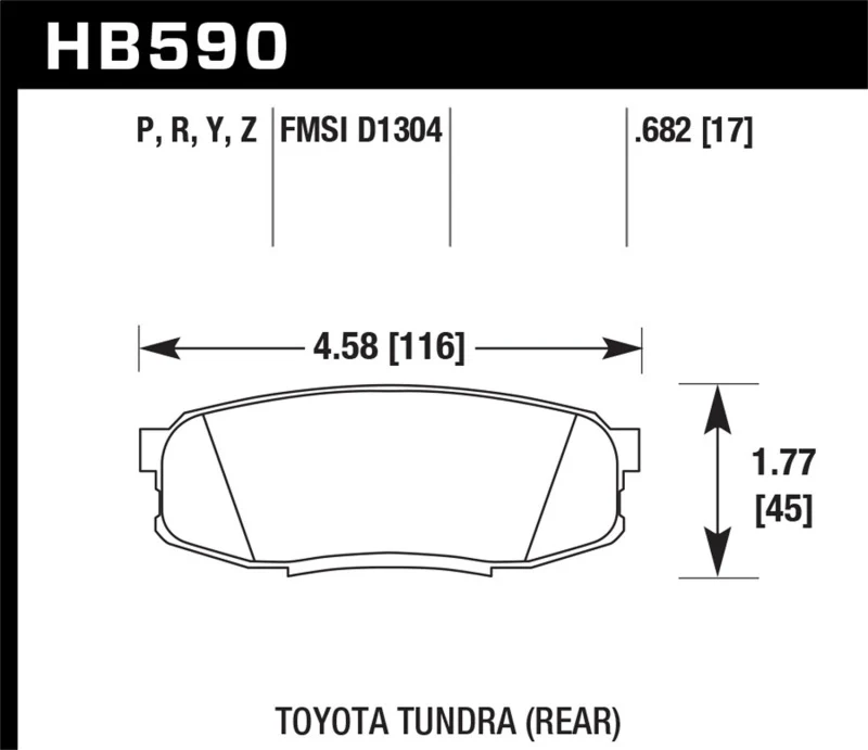 Hawk 08-10 Toyota Land Cruiser / 07-10 Tundra Super Duty Street Rear Brake Pads - Image 2