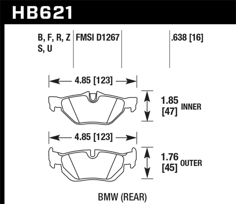 Hawk 08-11 BMW 128i / 10 BMW 323i / 07-11 BMW 328i / 07-11 BMW 328XI DTC-70 Race Rear Brake Pads - Image 2