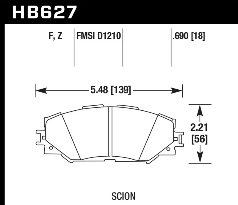 Hawk 08-11 Scion xB / 08-10 Scion xD / 09-10 Toyota Corolla / 09-10 Matrix / 06-10 Rav4 / 10 Lexus H - Image 2