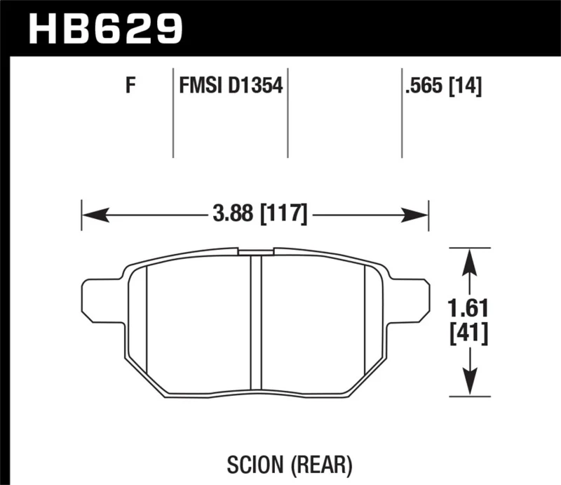 Hawk 08-11 Scion xB / 09-10 Toyota Corolla / 09-10 Matrix / 10 Prius  HPS Street Rear Brake Pads - Image 2