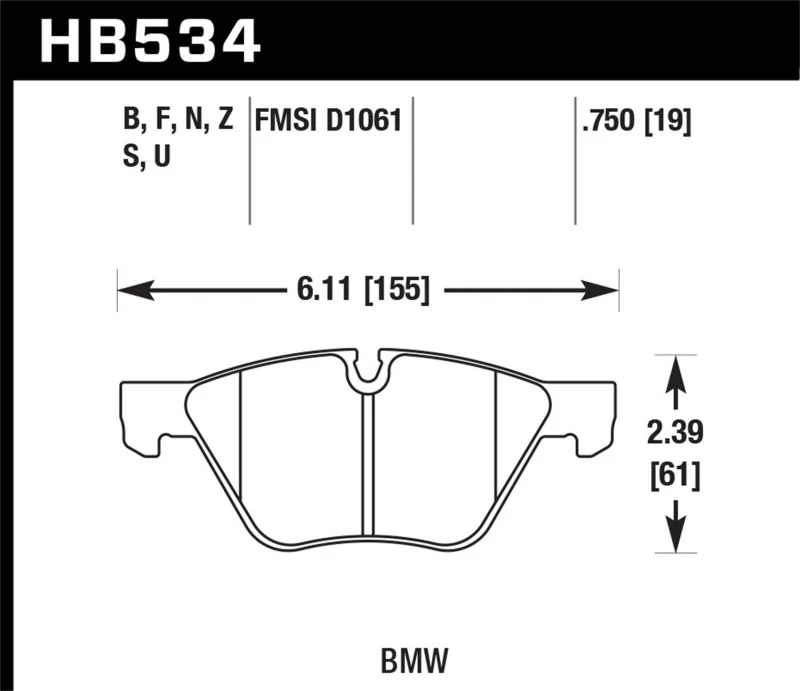 Hawk 08-12 BMW 128i /06 325i/325Xi /07 328i/328Xi /06 330i/330Xi Front HT-10 Race Brake Pads - Image 2