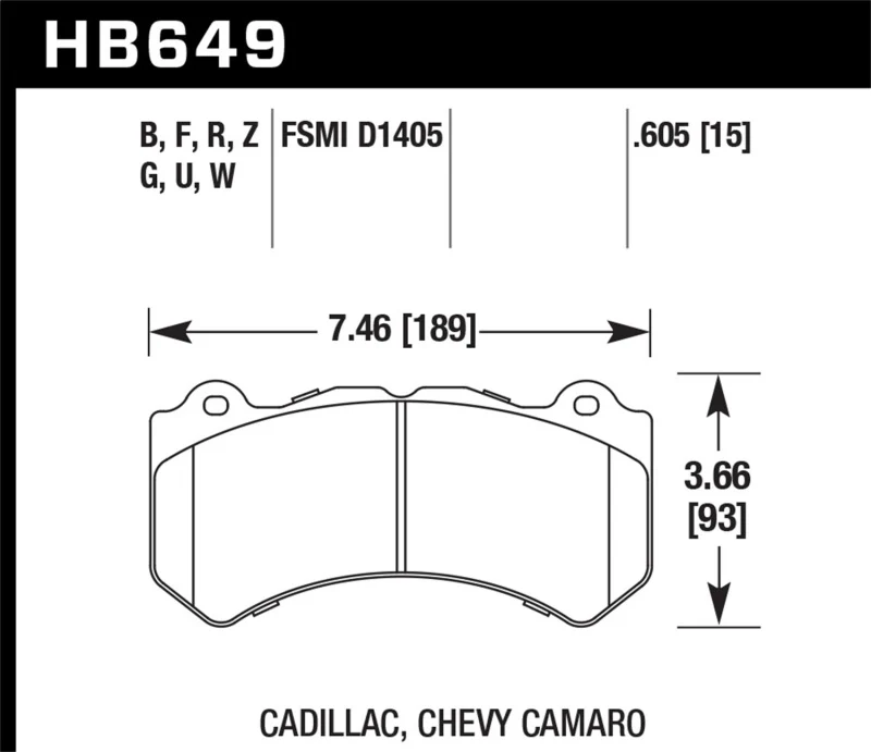 Hawk 08-12 Cadillac CTS-V / 12 Jeep Grand Cherokee (WK2) SRT8 DTC-70 Front Race Brake Pads - Image 2