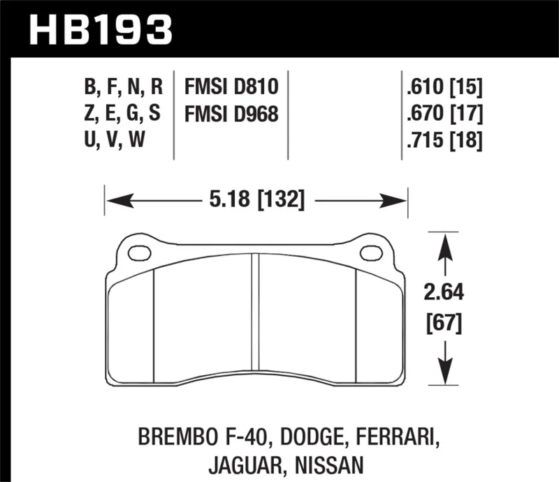 Hawk 09-11 Nissan GT-R HP+ Street Rear Brake Pads - Image 2