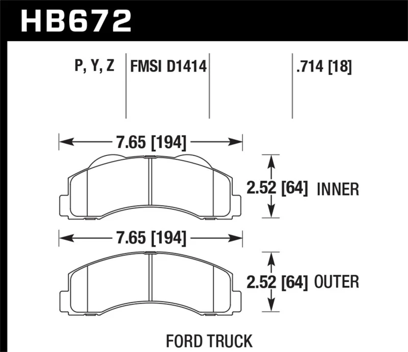 Hawk 10-11 Ford Expedition/F-150 SVT Raptor / 10-11 F-150 LTS Front Street Brake Pad - Image 2
