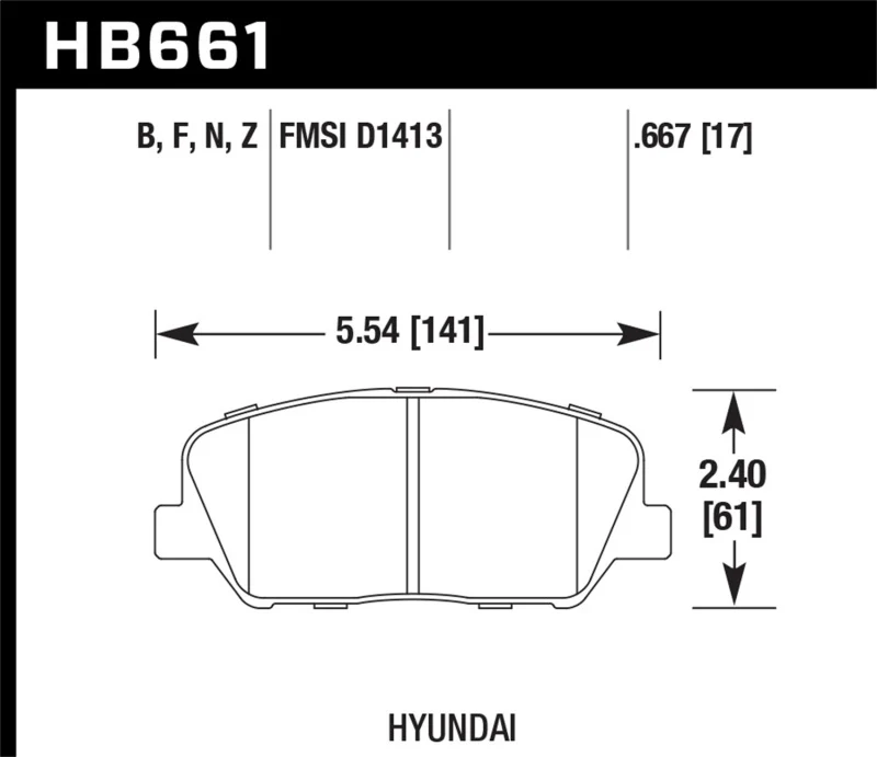 Hawk 10 Hyundai Genesis Coupe (w/o Brembo Breaks) HPS Street Front Brake Pads - Image 2