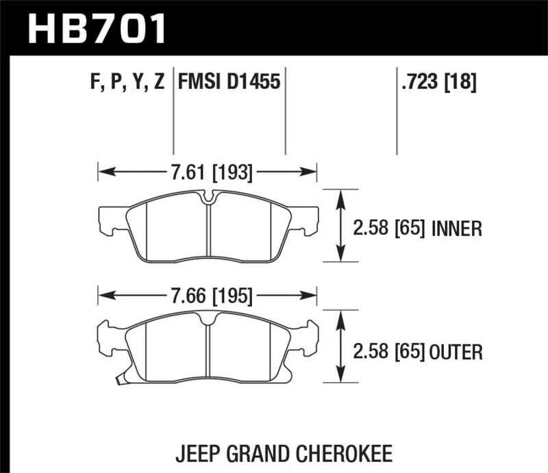 Hawk 11-12 Dodge Durango / 11-12 Jeep Grand Cherokee LTS Front Street Brake Pads - Image 2