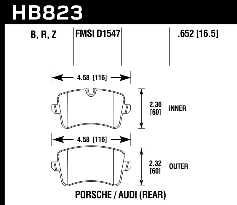 Hawk 11-18 Audi A8 Quattro HPS 5.0 Rear Brake Pads - Image 2