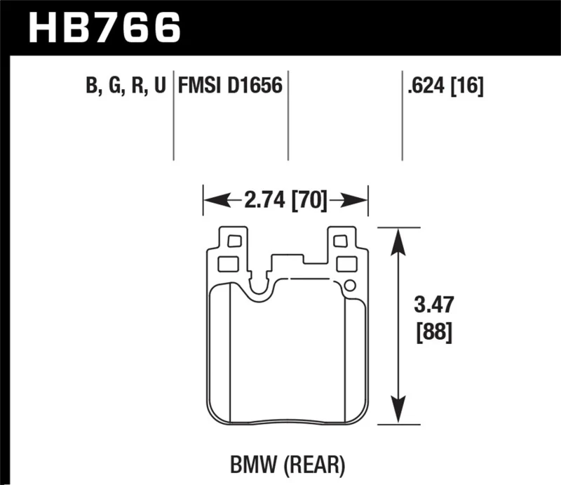 Hawk 12-16 BMW 328i HPS 5.0 Rear Brake Pads - Image 2
