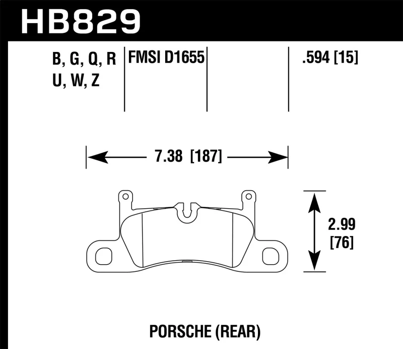 Hawk 12-17 Porsche 911 Performance Ceramic Street Rear Brake Pads - Image 2