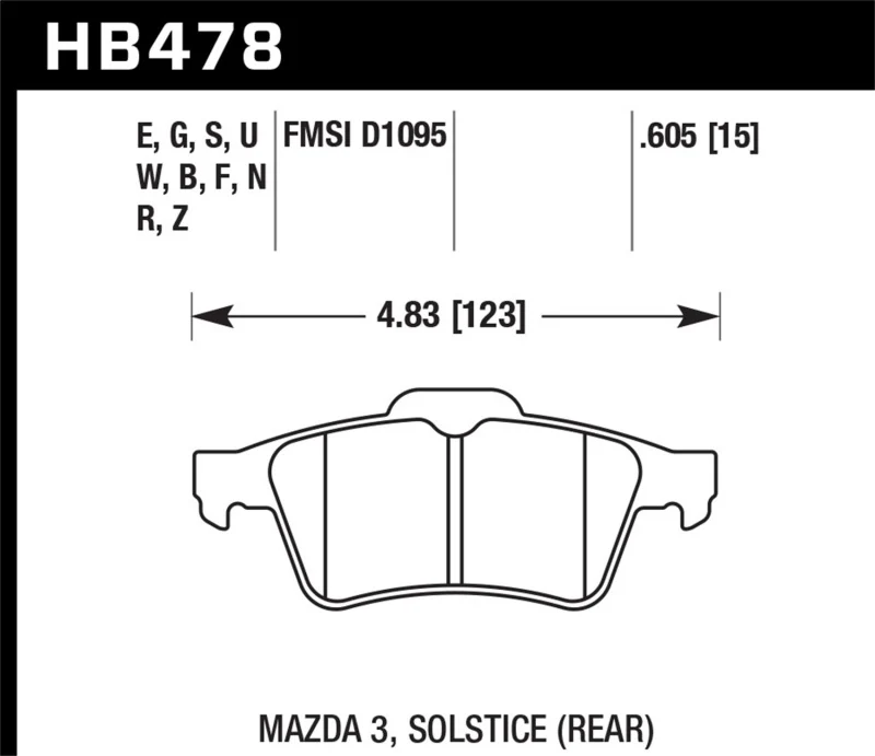 Hawk 13-14 Ford Focus ST / Mazda/ Volvo DTC-60 Race Rear Brake Pads - Image 2