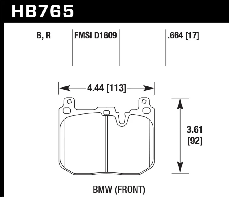 Hawk 13-16 BMW 328i xDrive Performance Ceramic Street Front Brake Pads - Image 2