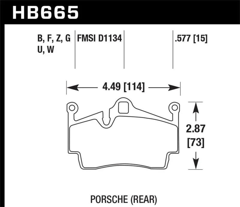 Hawk 13-16 Porsche 911 Rear HPS 5.0 Brake Pads - Image 2