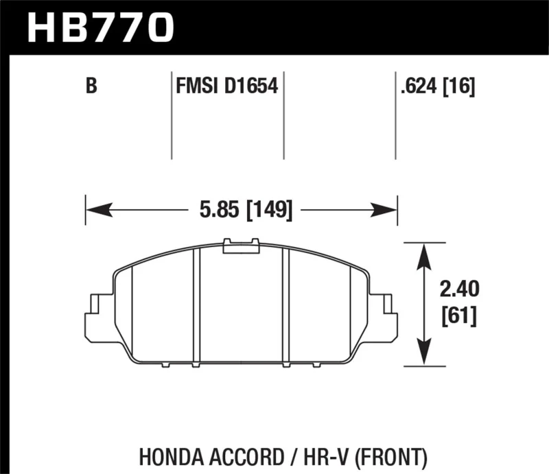Hawk 13-17 Honda Accord HPS 5.0 Front Brake Pads - Image 2