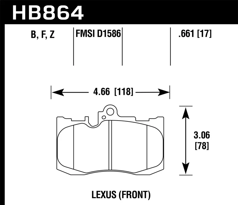 Hawk 13-17 Lexus GS350/GS350 F Sport / 12-17 Lexus IS350 HPS Street Front Brake Pads - Image 2