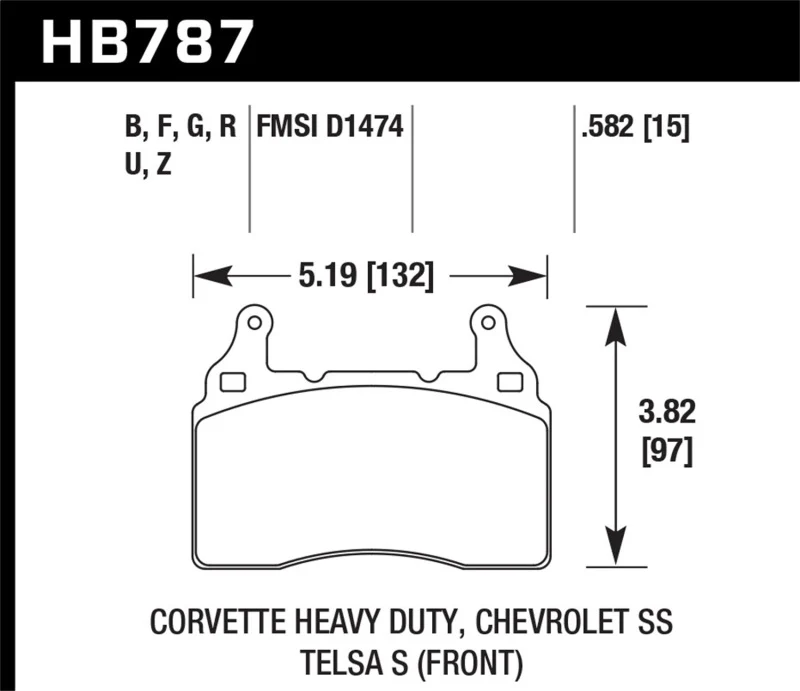 Hawk 15-17 Chevy Corvette Z06 HPS 5.0 Front Brake Pads - Image 2