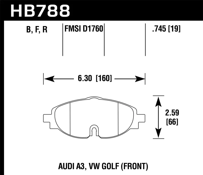 Hawk 15-17 VW Golf / Audi A3/A3 Quattro HPS Street Front Brake Pads - Image 2