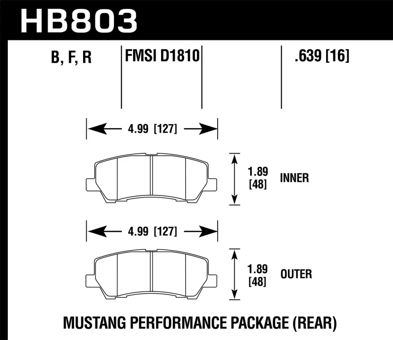 Hawk 15-20 Ford Mustang GT 5.0L / 16-17 Mustang Brembo Package DTC-30 Race Rear Brake Pads - Image 2
