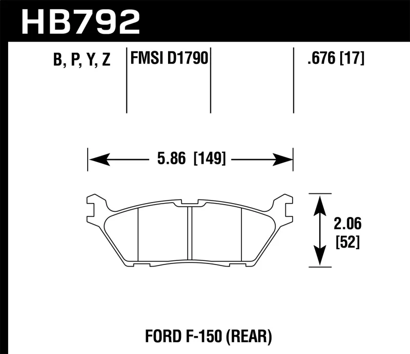 Hawk 15 Ford F-150 LTS Street Rear Brake Pads - Image 2