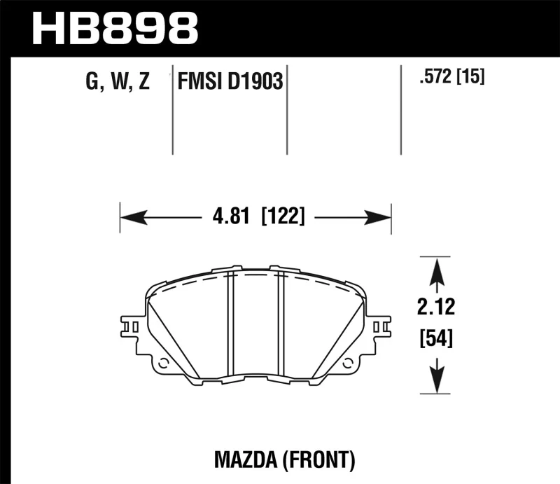 Hawk 17-19 Fiat 124 Spider DTC-30 Front Brake Pads - Image 2