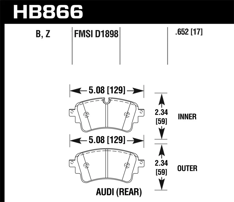 Hawk 18-19 Audi S5 HPS 5.0 Rear Brake Pads - Image 2