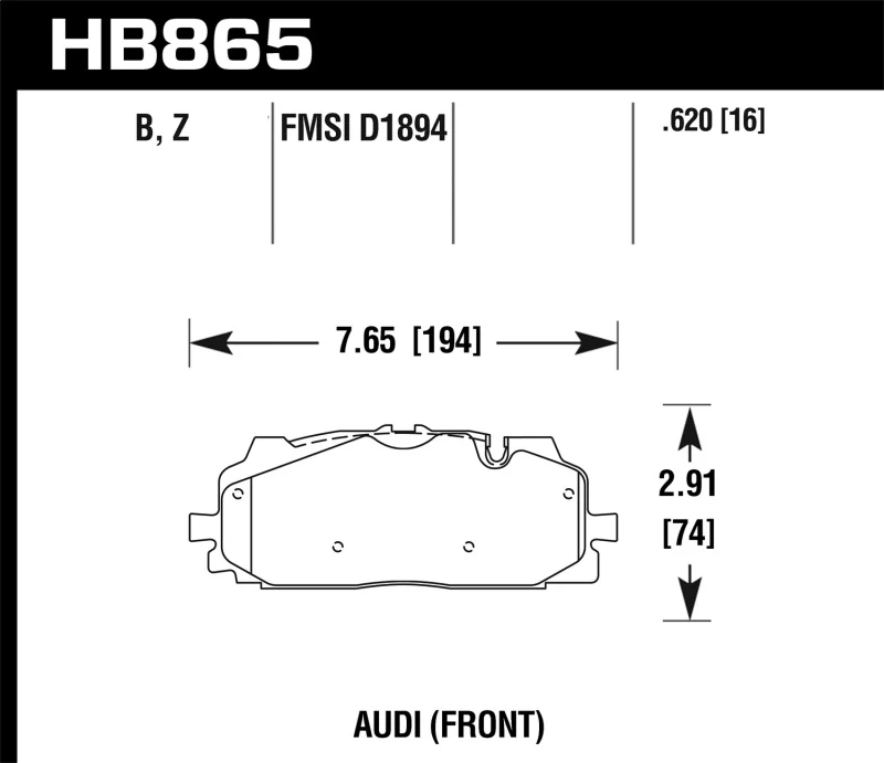 Hawk 18-19 Audi S5 Performance Ceramic Street Front Brake Pads - Image 2