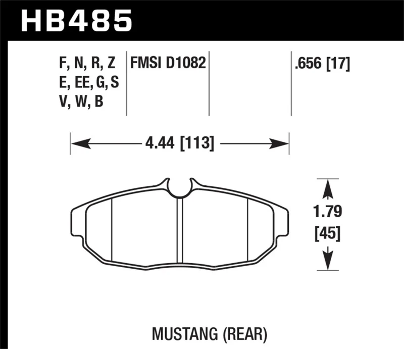 Hawk 2011-2012 Ford Mustang 5.0L Perf. 5.0 (w/Brembo Brakes) High Perf. Street 5.0 Rear Brake Pads - Image 2