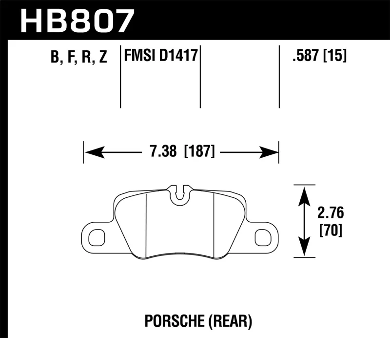 Hawk 2014 Porsche 911 HPS 5.0 Rear Brake Pads - Image 2