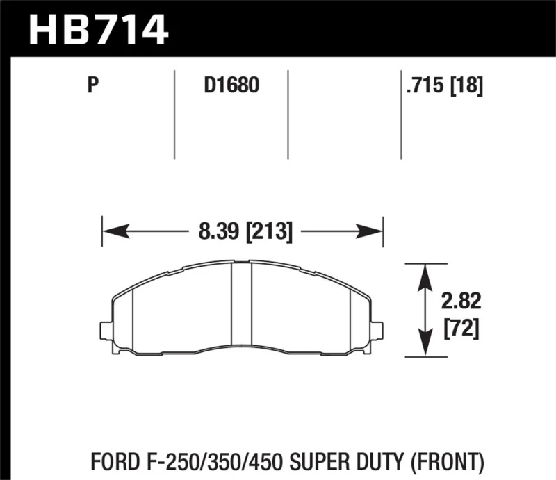 Hawk 2015 Ford F-250/350/450 Super Duty Front Brake Pads - Image 2