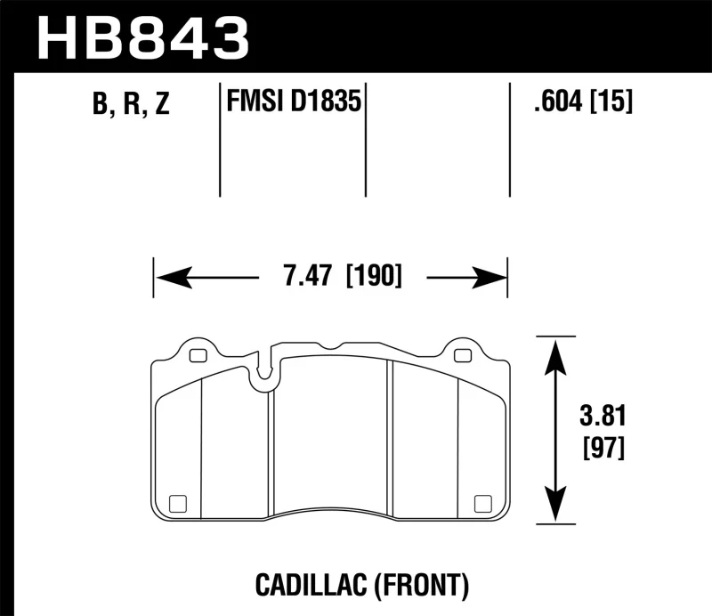 Hawk 2016 Cadillac CTS DTC-60 Race Front Brake Pads - Image 2