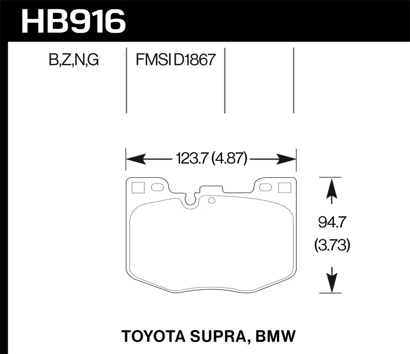 Hawk 2020 Toyota Supra / 19-20 BMW Z4 DTC-60 Front Brake Pads - Image 2