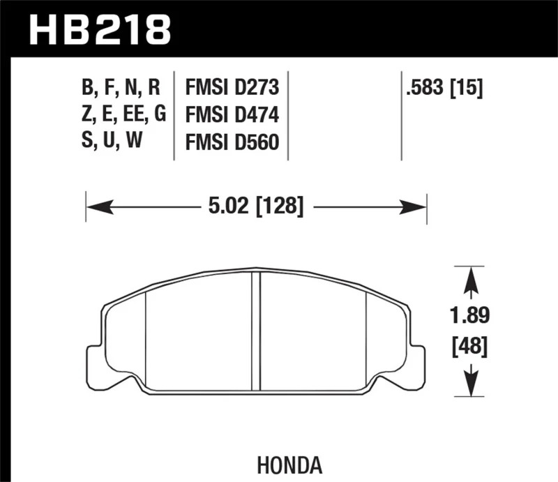 Hawk 88-89 Civic Si / 92-00 Civic CX / 88-00 DX / 98-00 GX HP Plus Street Front Brake Pads - Image 2