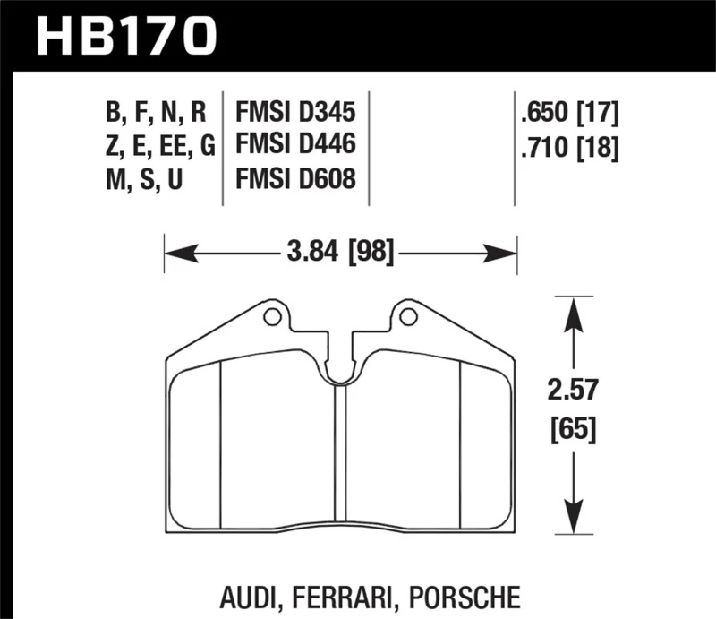 Hawk 89-94 Porsche 911 / 86-94 944 / 93 & 95 968 Front & Rear DTC-70 Race Brake Pads - Image 2